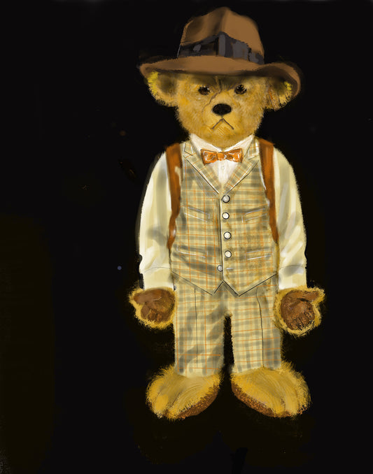 Brown Fedora Bear — Limited Edition Archival Pigment Print (50)
