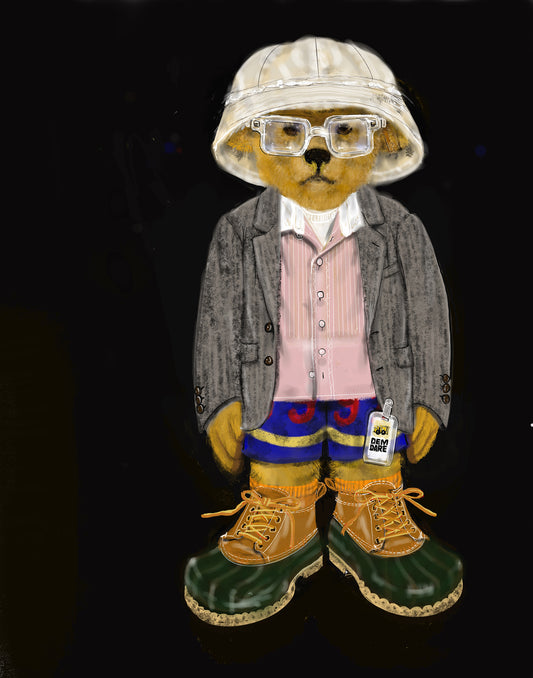 Duckboot Bear with White Hat — Limited Edition Archival Pigment Print (50)