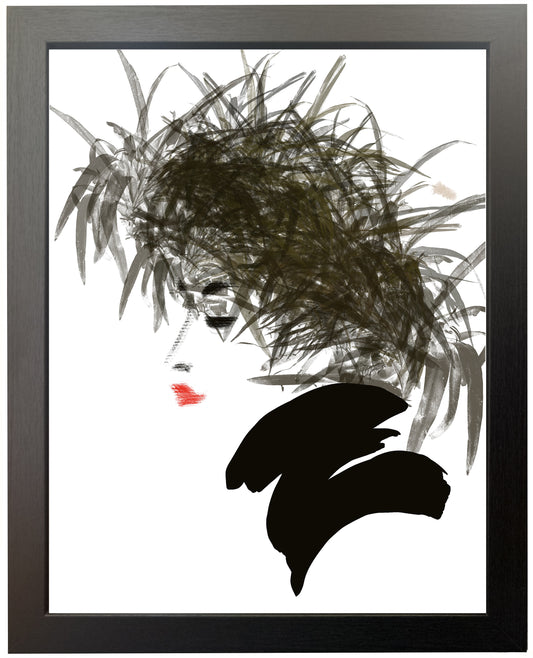 Framed Display — No. 1/50 — Feather Hat Black Turtleneck