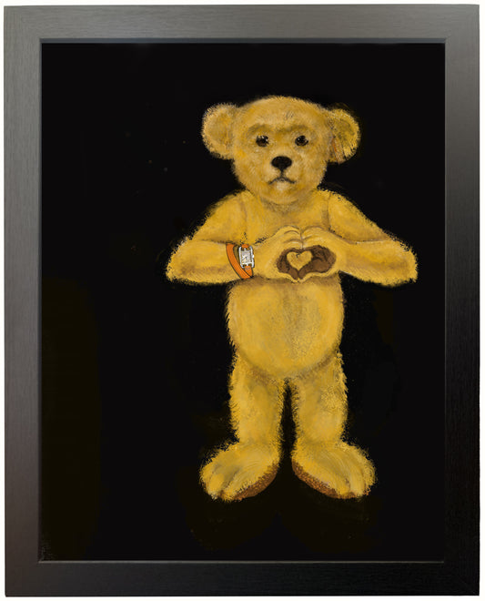 Framed Display — No. 1/50 — Hand Heart "Hermes" Bear
