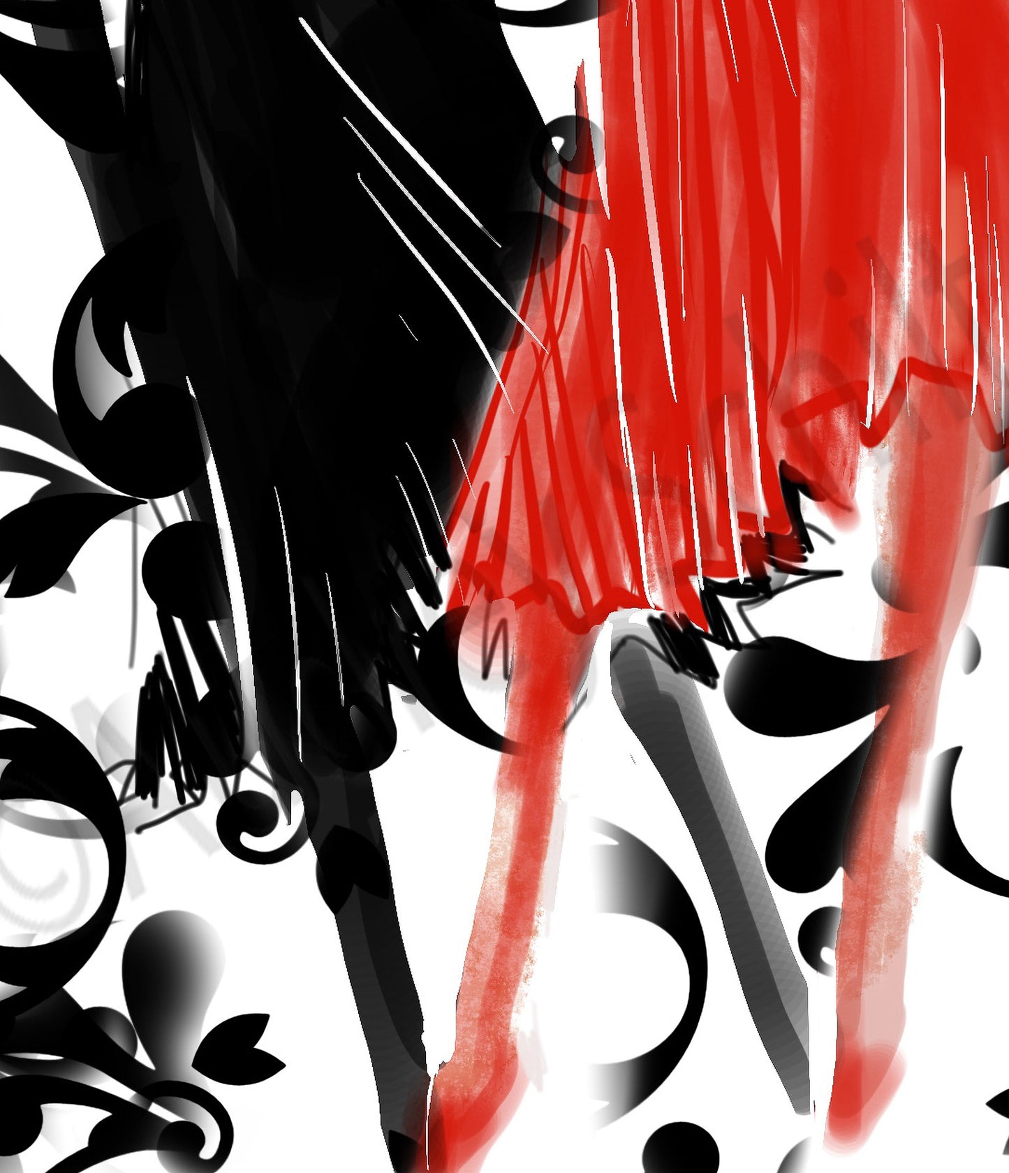 Girl in Halston Red Dress & Hat — Giclée Print