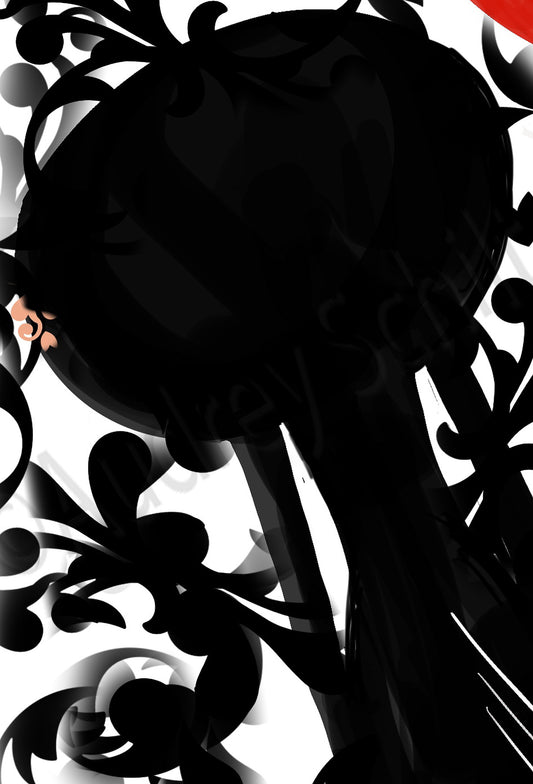 Framed Display — No. 1/50 — Girl in "Halston" Red Dress & Hat