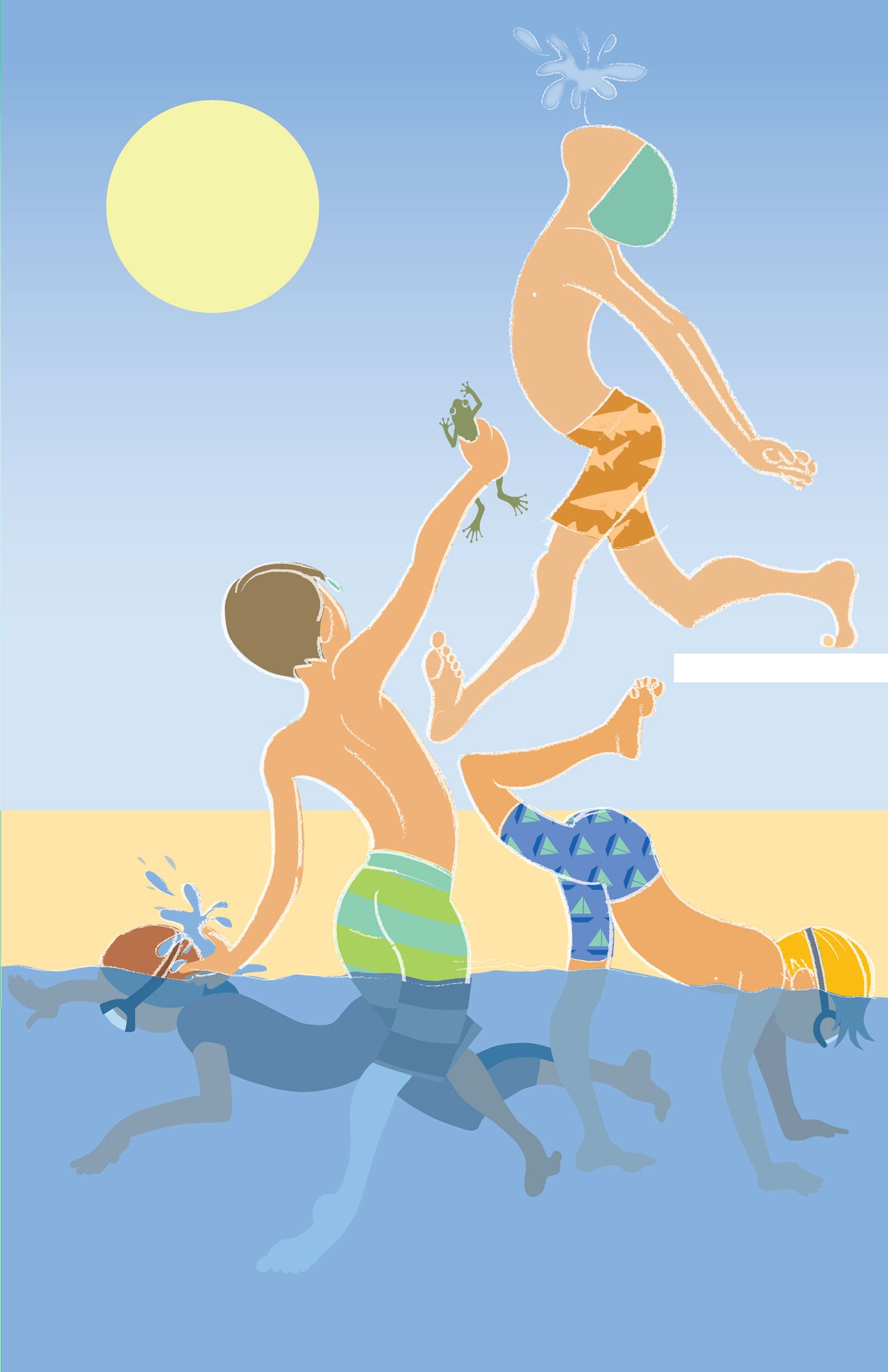 Little Bathers B (blue) — Limited Edition Archival Pigment Print (60)
