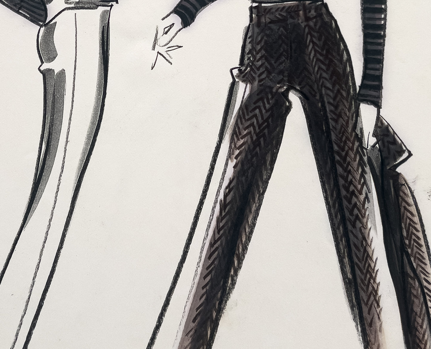 Audrey Schilt — Original Ralph Lauren Fashion Illustration, “Fall 2002 Ready-to-Wear” — Newsboy, No. 1b, 11×8.5 in