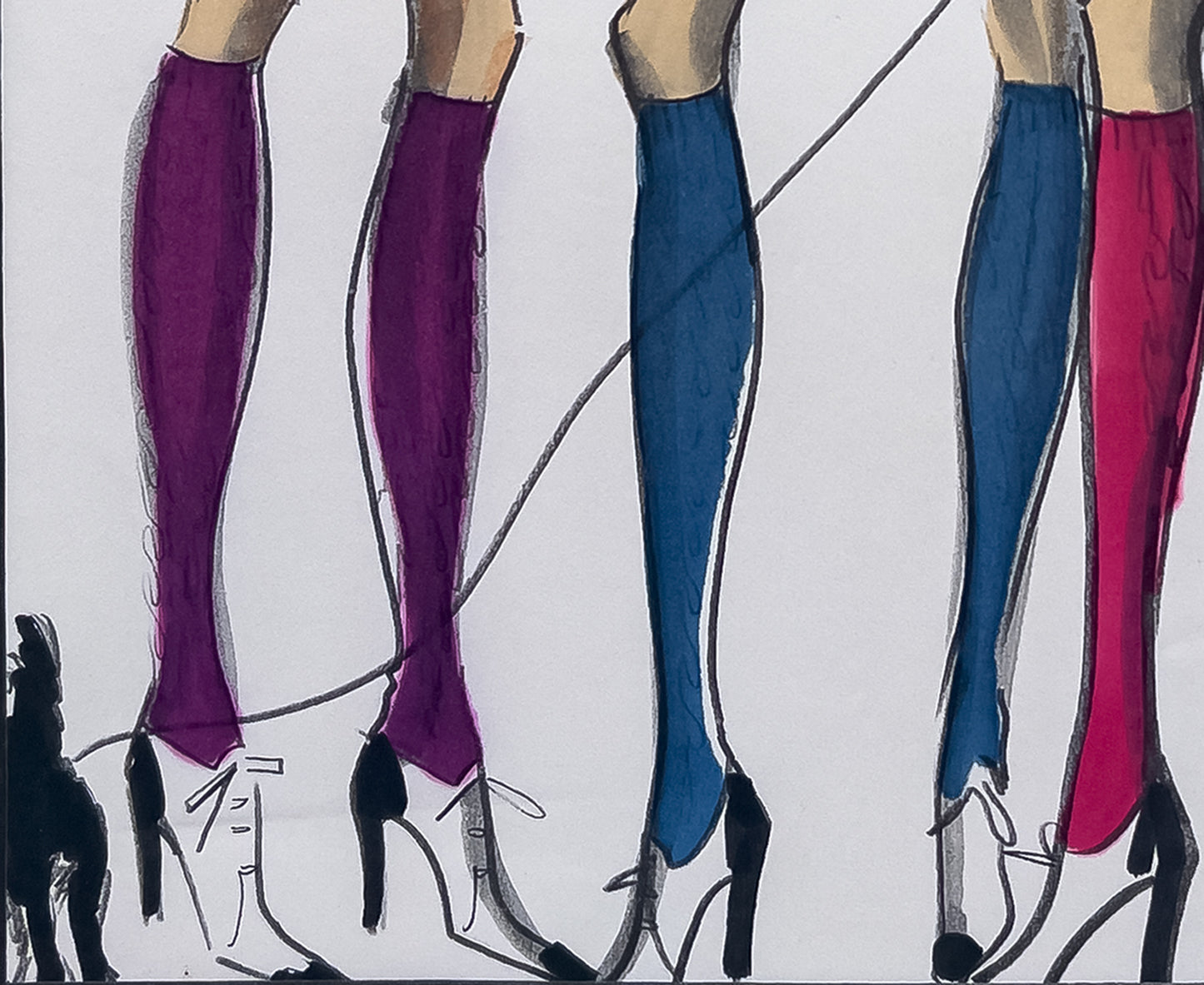 Audrey Schilt — Original Ralph Lauren Fashion Illustration, “Spring 2004 Ready-to-Wear” — Spectator, 11×8.5 in
