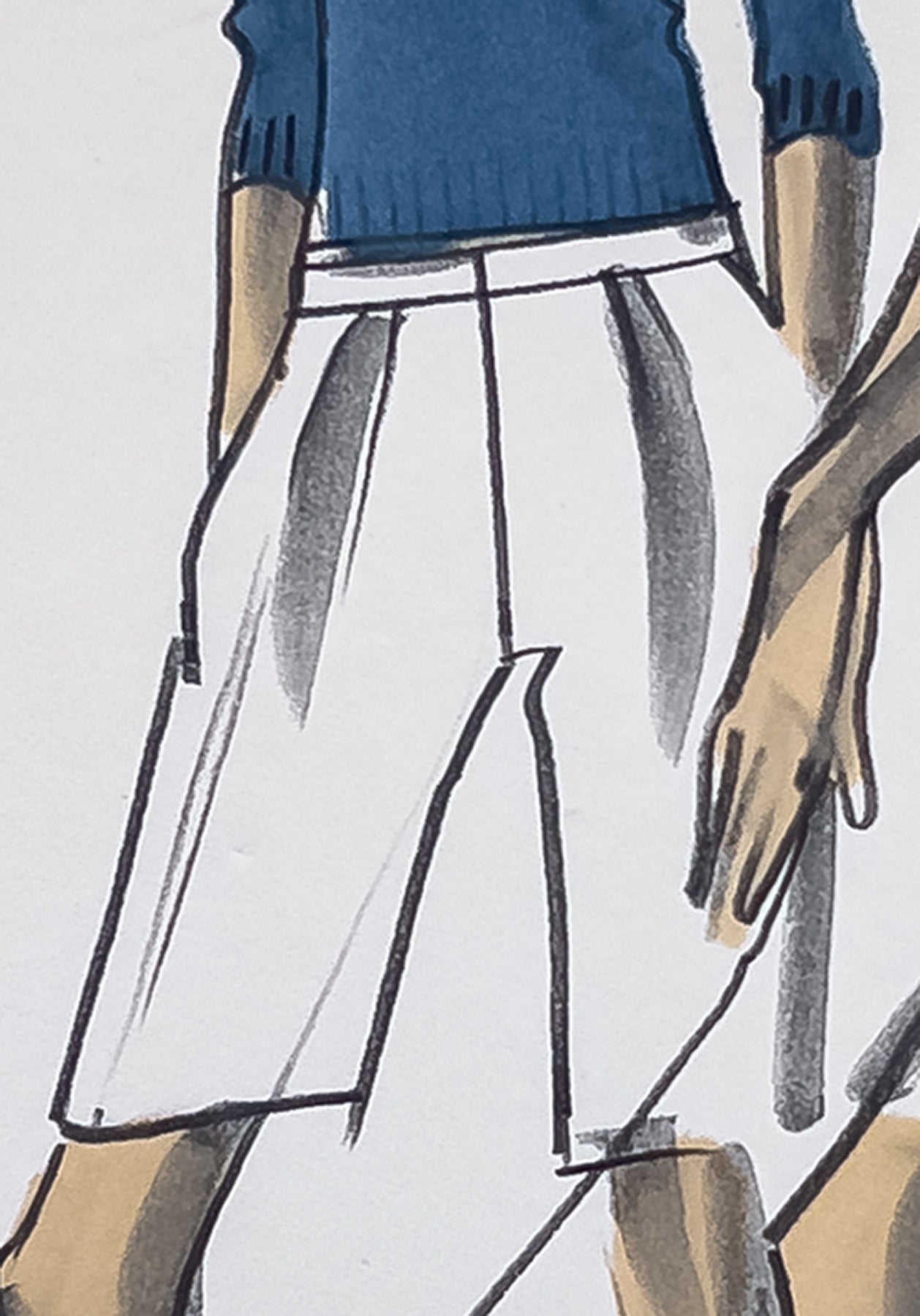 Audrey Schilt — Original Ralph Lauren Fashion Illustration, “Spring 2004 Ready-to-Wear” — Spectator, 11×8.5 in