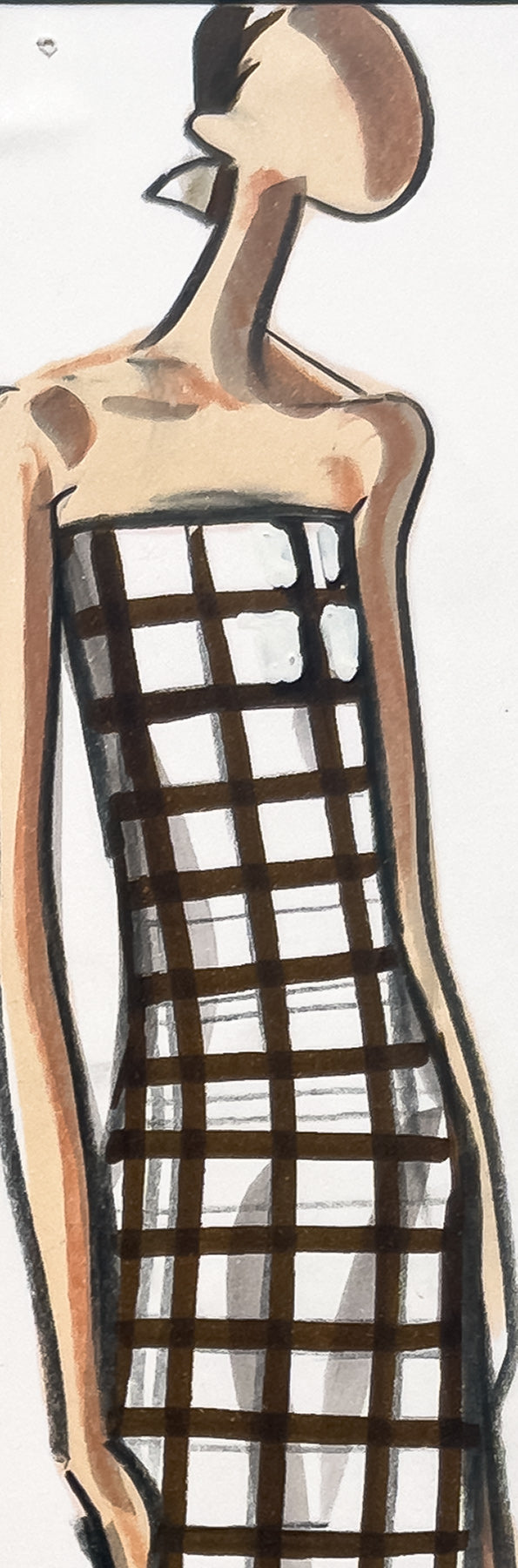 Audrey Schilt — Original Ralph Lauren Fashion Illustration, “Spring 2001 Ready-to-Wear” — 11×8.5 in