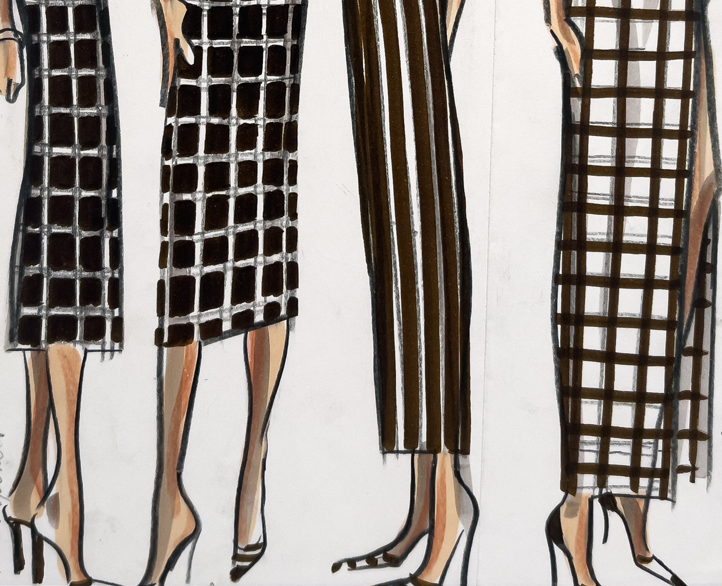 Audrey Schilt — Original Ralph Lauren Fashion Illustration, “Spring 2001 Ready-to-Wear” — 11×8.5 in