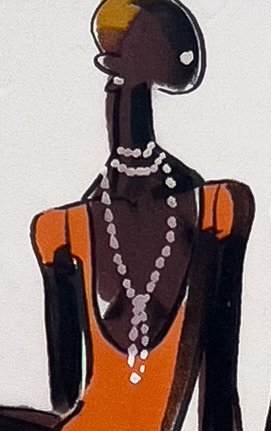 Audrey Schilt — Original Ralph Lauren Fashion Illustration, “Spring 2004 Ready-to-Wear” — Cotton Club, 11×8.5 in