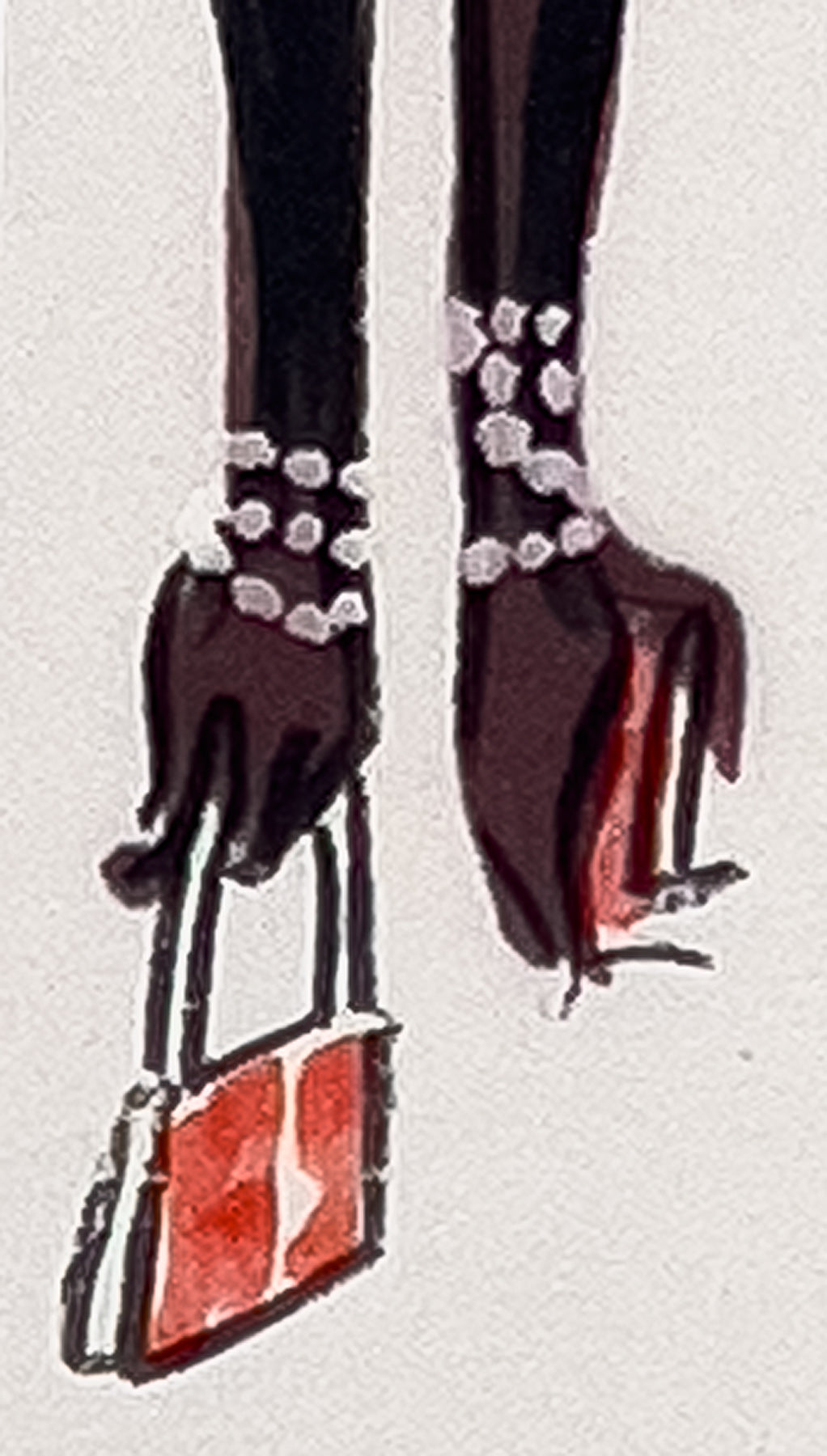 Audrey Schilt — Original Ralph Lauren Fashion Illustration, “Spring 2004 Ready-to-Wear” — Cotton Club, 11×8.5 in