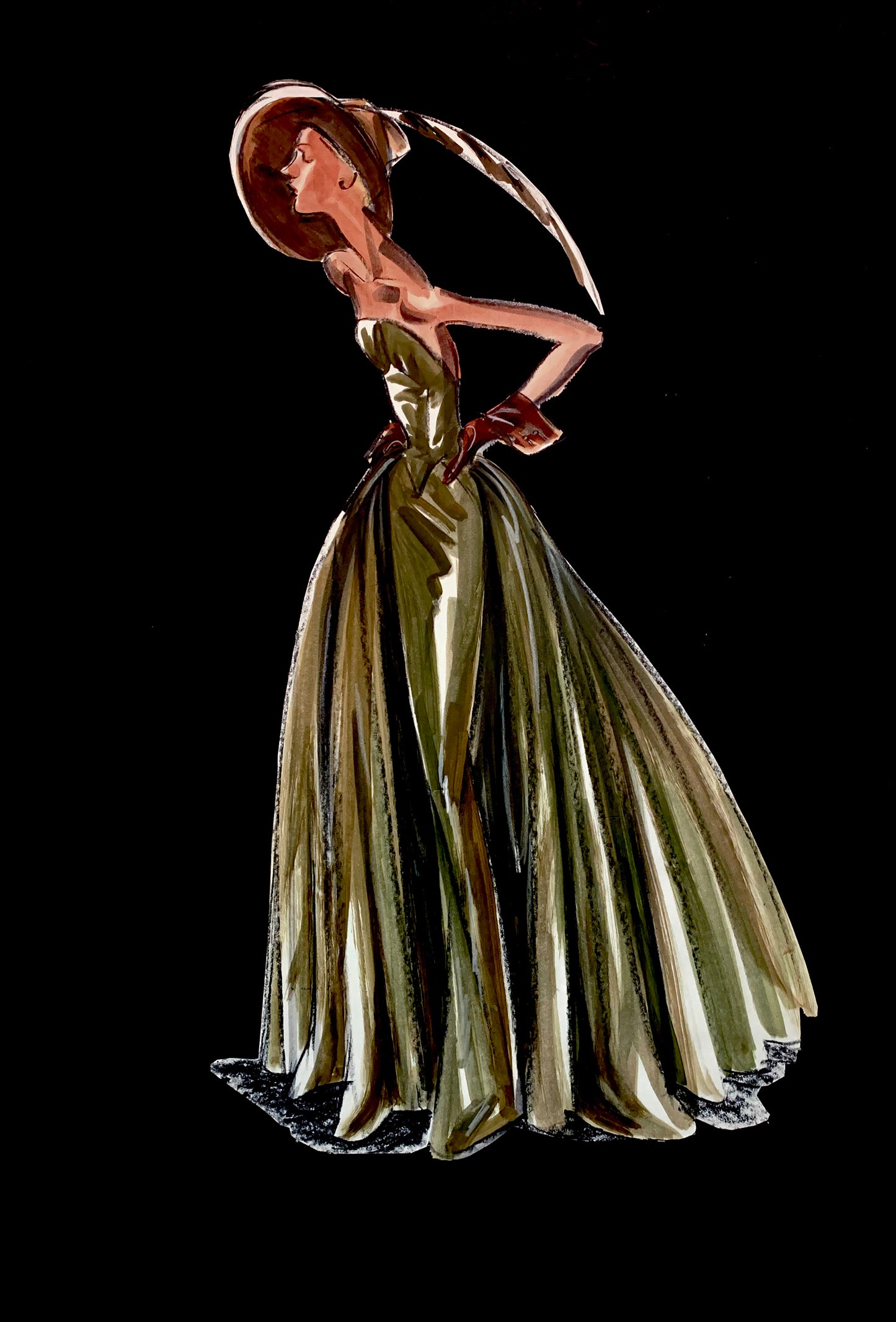 Hat with Ballgown Black Background | "Ralph Lauren 2005 Hunting Collection" — Limited Edition Archival Pigment Print (50)