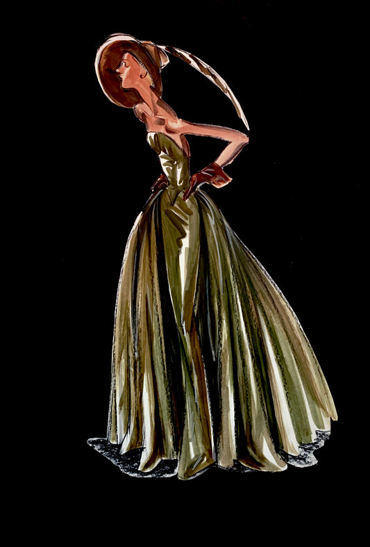 Hat with Ballgown Black Background  |  "Ralph Lauren 2005 Highlands Hunting Collection" — Limited Edition Archival Pigment Print (50)