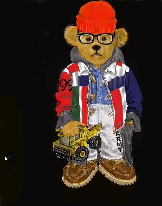 Red Beanie Hat Bear — Limited Edition Archival Pigment Print (50)