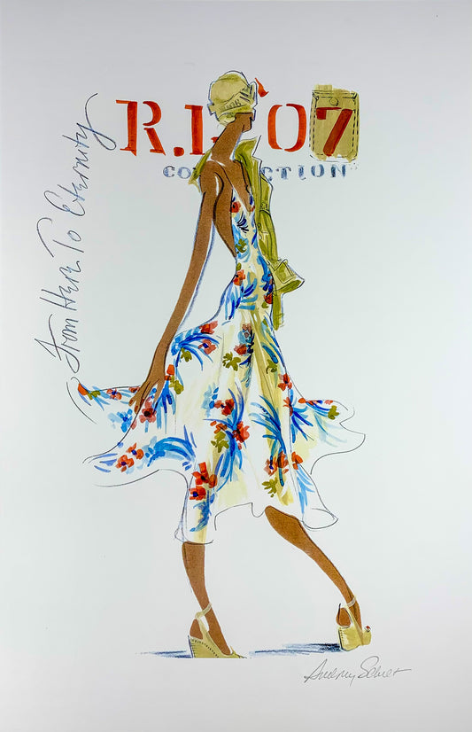 Girl in Print Dress  |  "Ralph Lauren 2007 From Here to Eternity Collection" — Limited Edition Archival Pigment Print (50)