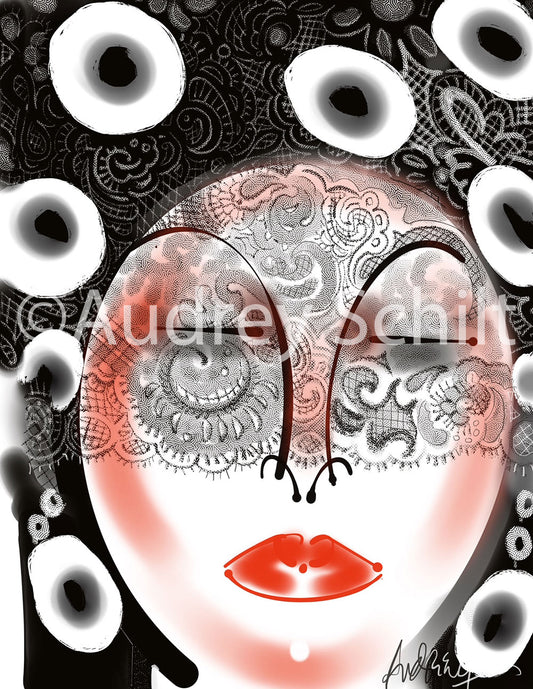 Black Lace Face — Limited Edition Archival Pigment Print (60)