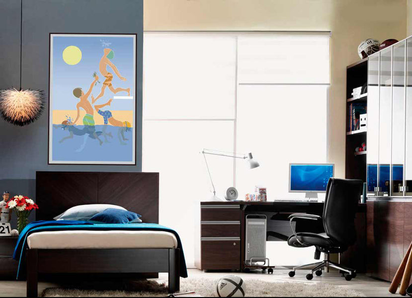 Little Bathers B (blue) — Limited Edition Archival Pigment Print (60)