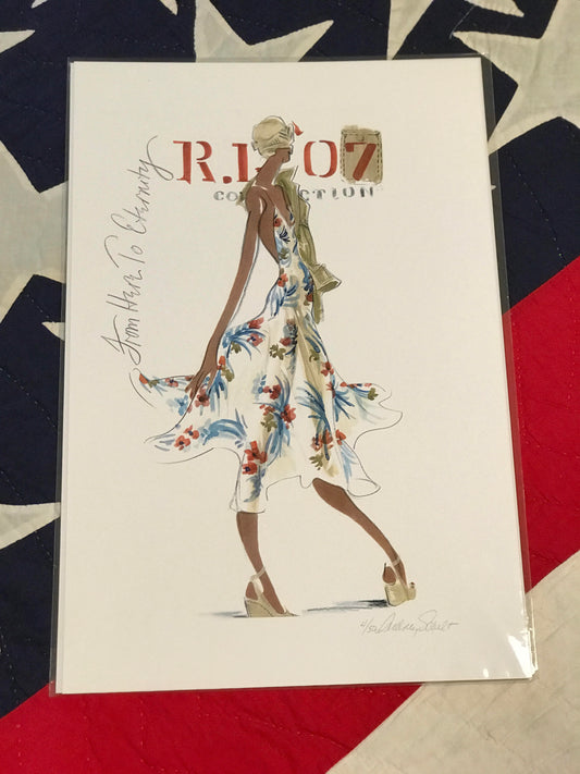Girl in Print Dress  |  "Ralph Lauren 2007 From Here to Eternity Collection" — Limited Edition Archival Pigment Print (50)