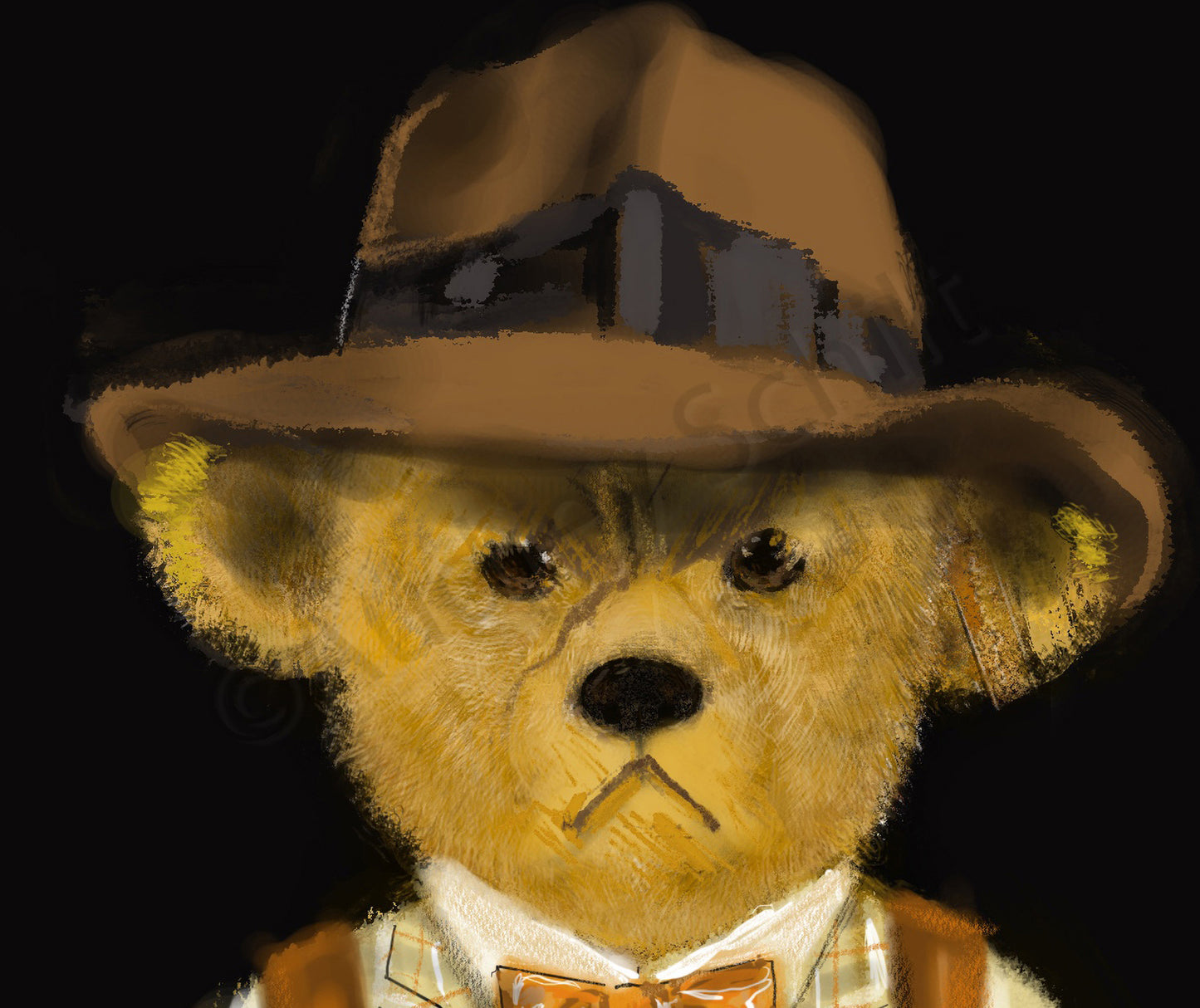 Brown Fedora Bear — Giclée Print