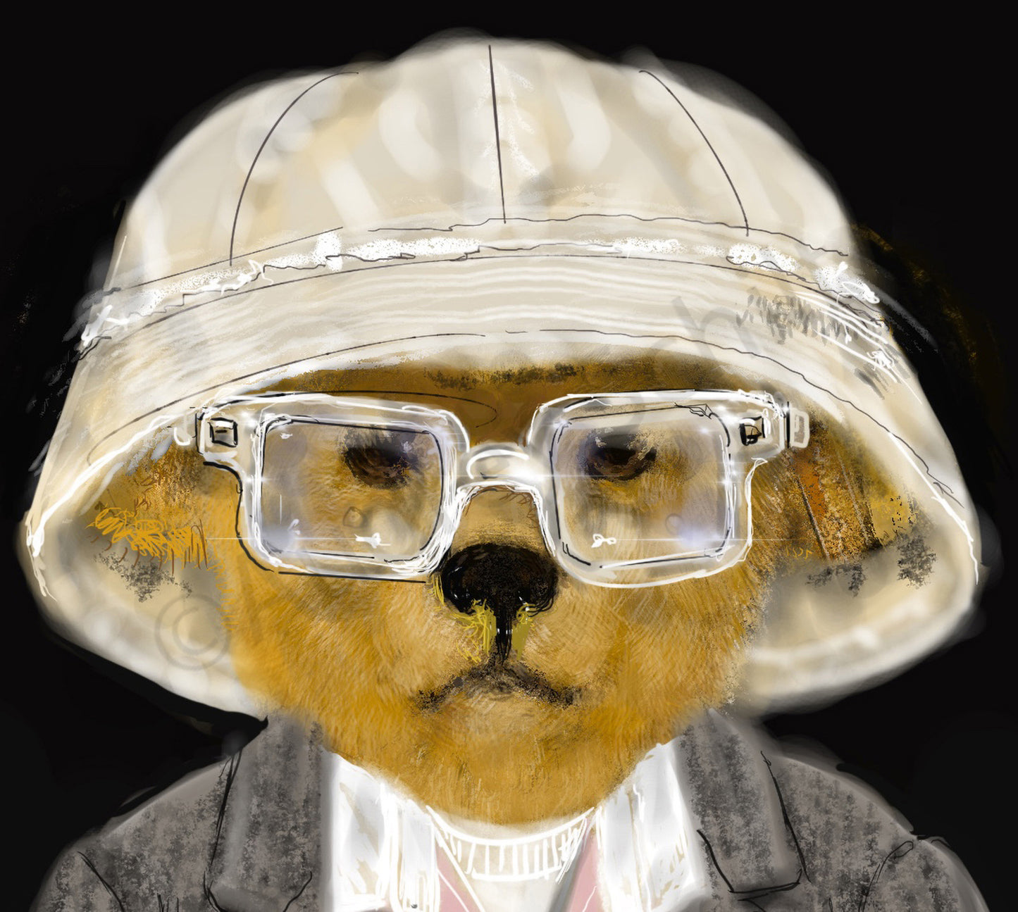 Duckboot Bear with White Hat — Giclée Print