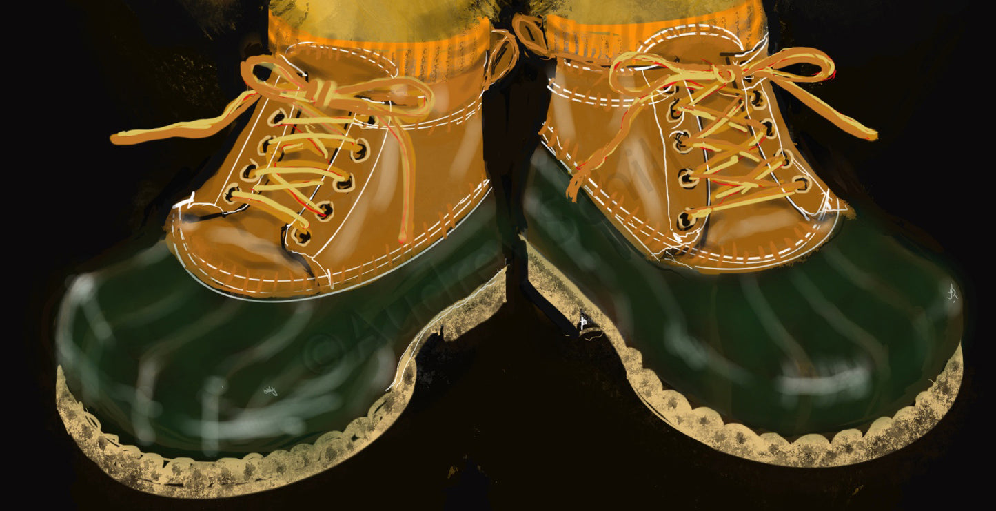 Duckboot Bear with White Hat — Giclée Print