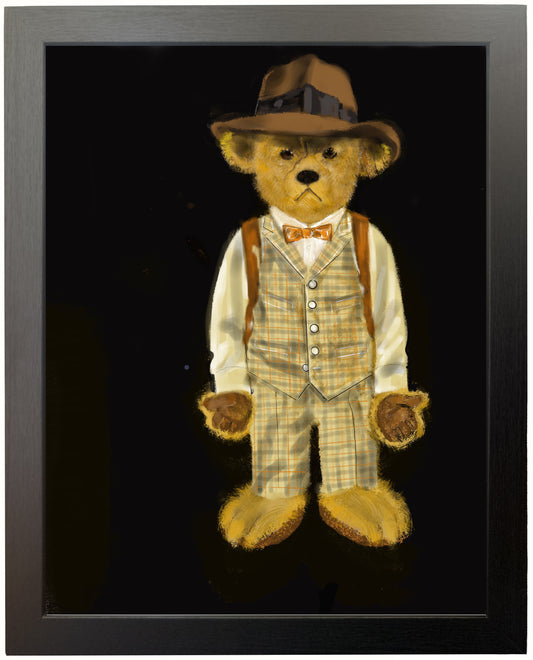 Framed Display — No. 1/50 — Brown Fedora Bear