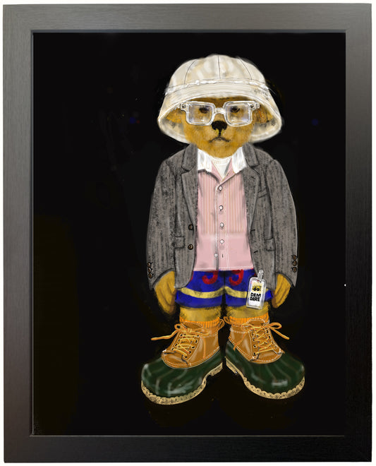 Framed Display — No. 1/50 — Duckboot Bear with White Hat