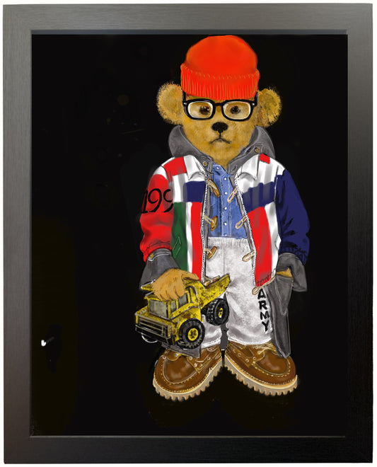 Framed Display — No. 1/50 — Red Beanie Hat Bear