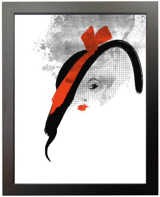 Framed Display — No. 1/50 — Red Bow on Black Hat
