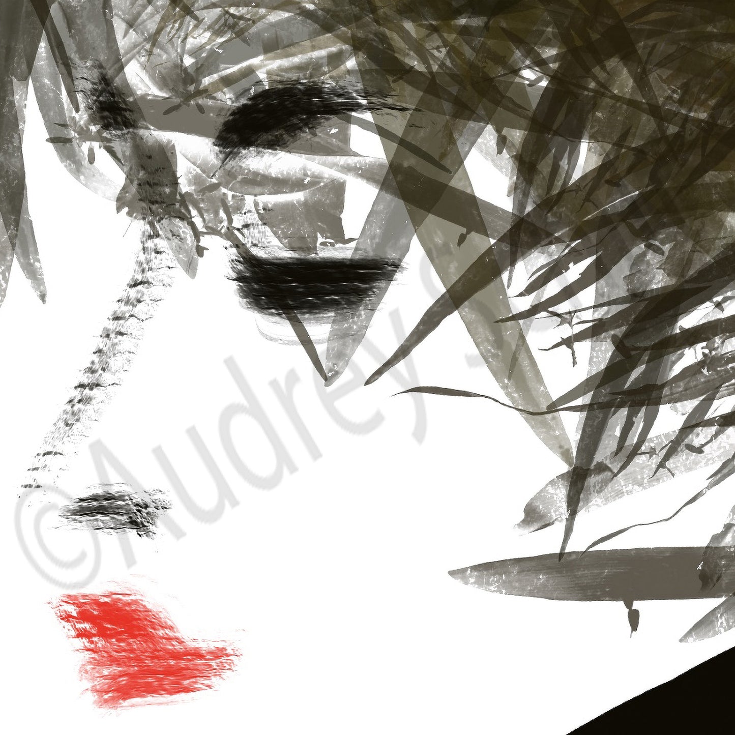 Feather Hat Black Turtleneck — Giclée Print