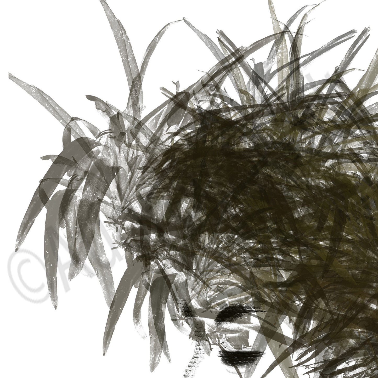 Feather Hat Black Turtleneck — Giclée Print
