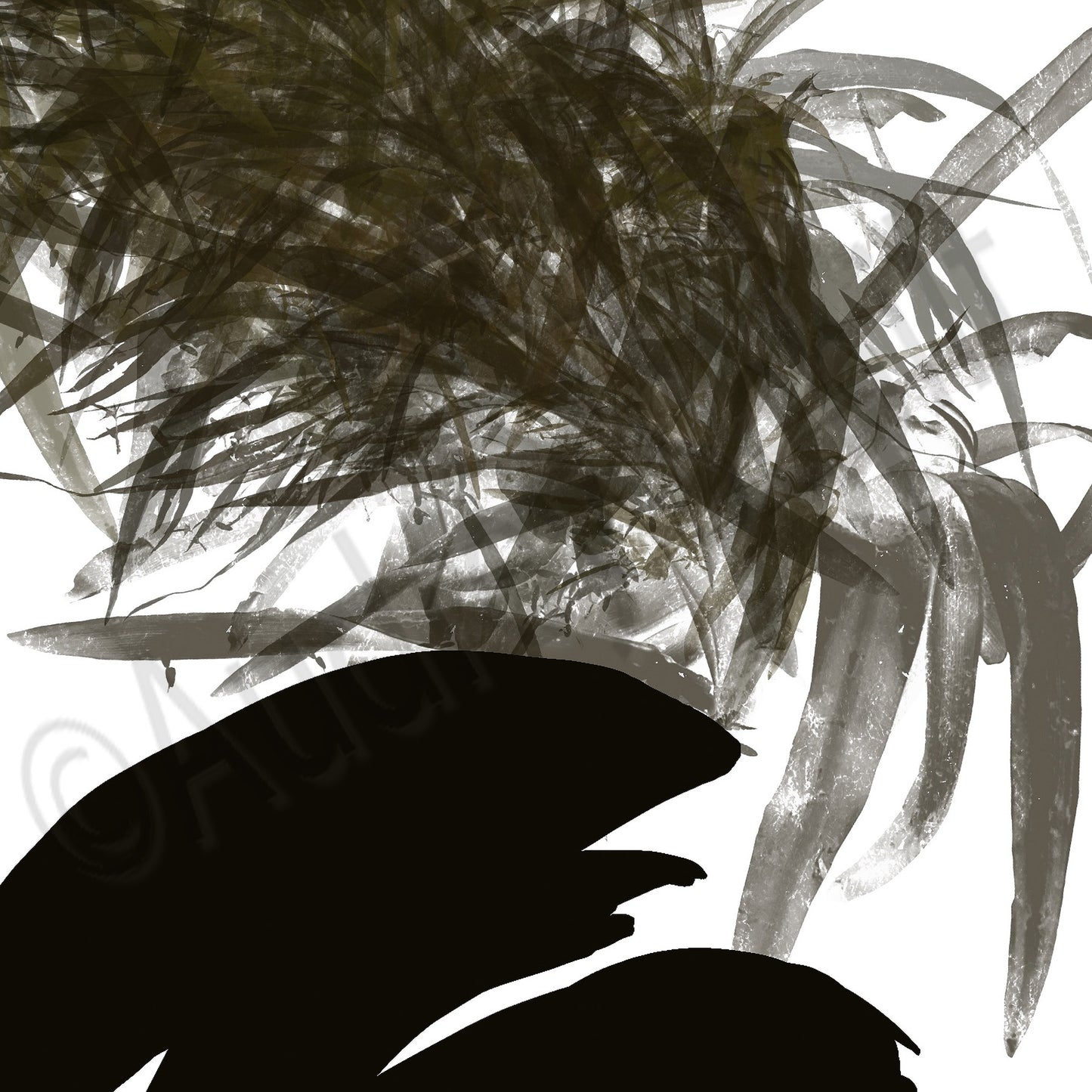 Feather Hat Black Turtleneck — Giclée Print