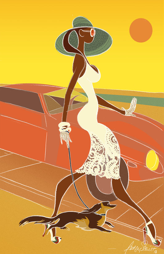 Girl Walking Dog — Limited Edition Archival Pigment Print (60)