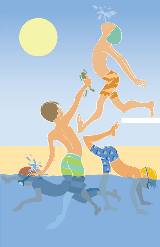 Little Bathers B (blue) — Limited Edition Archival Pigment Print (60)