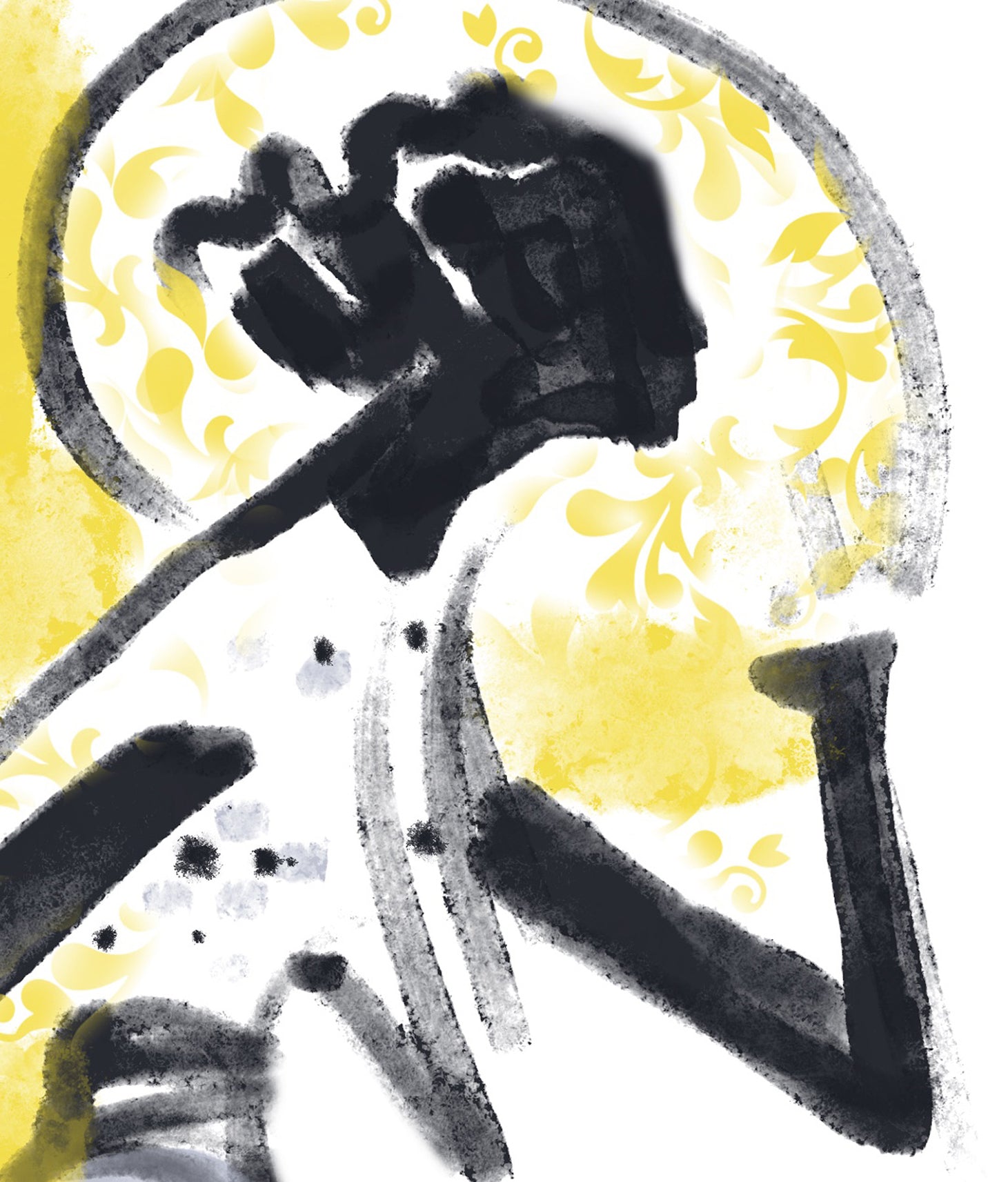 Girl in Floral Dress and Yellow Foulard Hat — One-of-a-Kind Archival Pigment Print