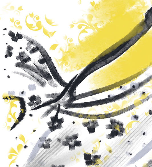 Girl in Floral Dress and Yellow Foulard Hat — One-of-a-Kind Archival Pigment Print