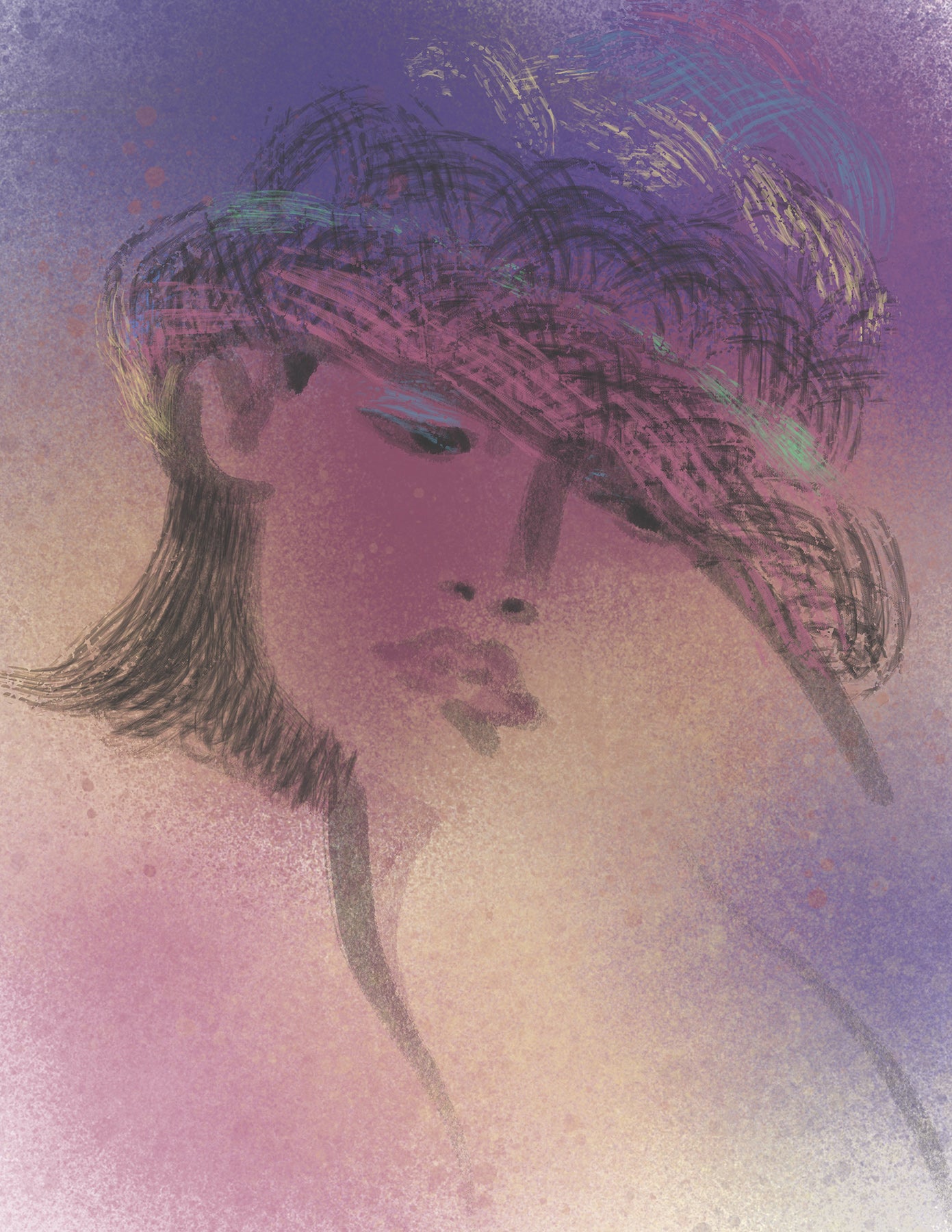 Dreamy Straw Hat Face — One-of-a-Kind Archival Pigment Print