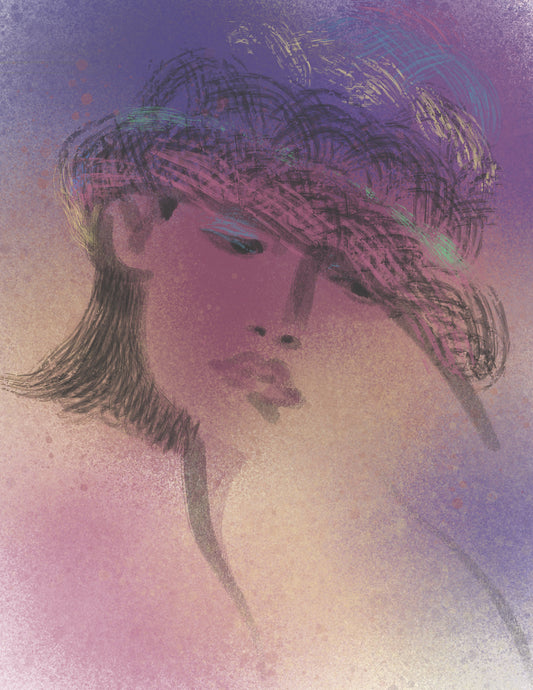 Dreamy Straw Hat Face — One-of-a-Kind Archival Pigment Print