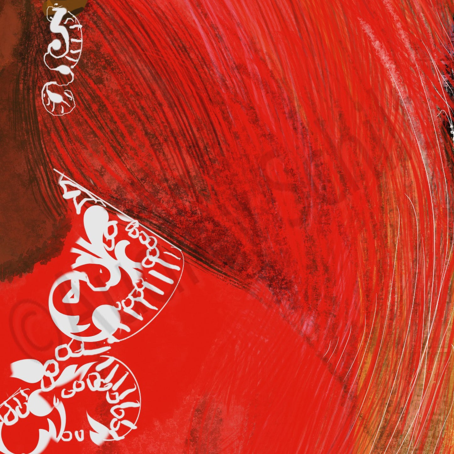 Red Feather Hat & Caftan — Giclée Print