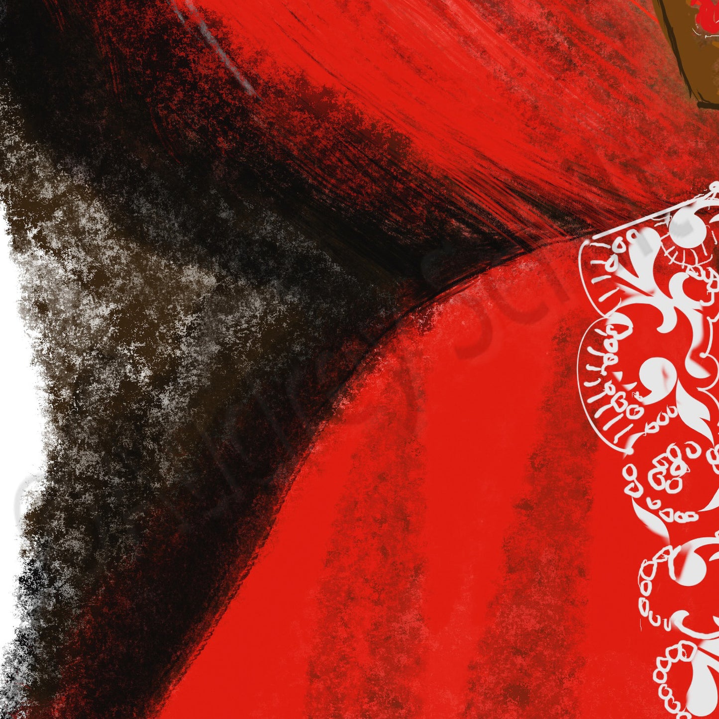 Red Feather Hat & Caftan — Giclée Print