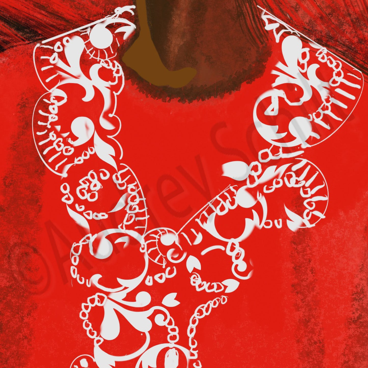 Red Feather Hat & Caftan — Giclée Print