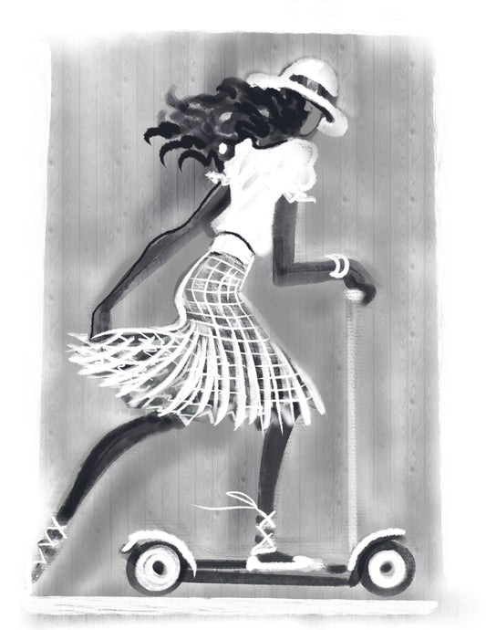 "Young Girl on Scooter"