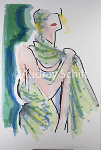 "Green Girl With Scarf"