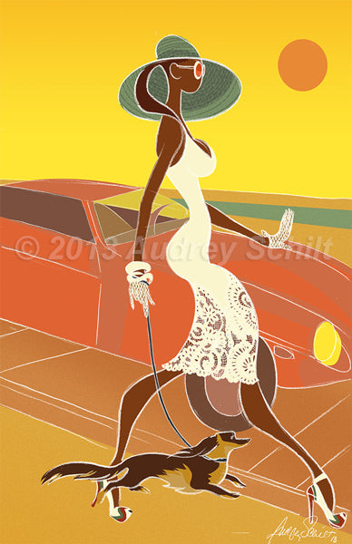 "Girl Walking Dog"