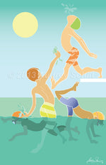 Load image into Gallery viewer, &quot;Little Bathers B (green)&quot;

